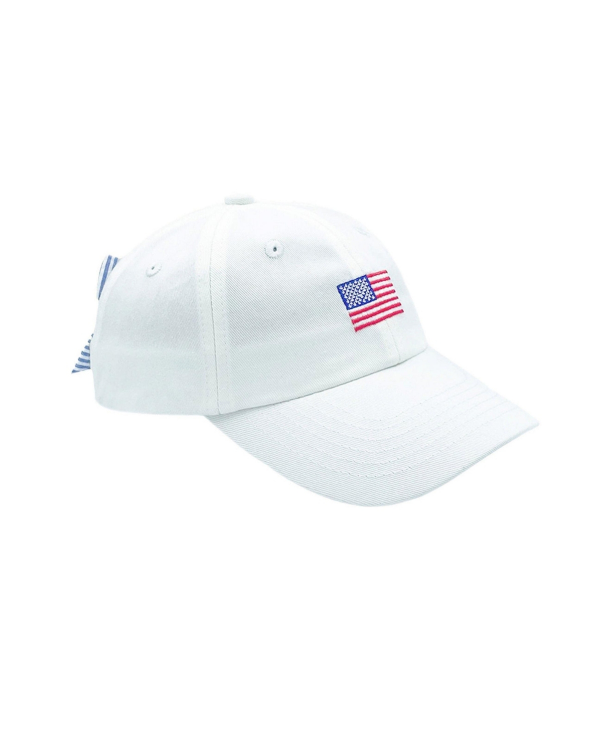 American Flag Bow Baseball Hat - White