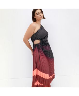 Plus Size Aliza Print Pleat Maxi Dress