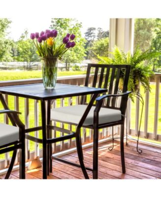 Outdoor Dining Chair Cushions Set of 4, Waterproof Patio Furniture Seat Cushions, Outdoor Chair Pads with Ties, 18 x 19 inch