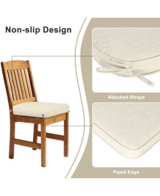 Outdoor Dining Chair Cushions Set of 4, Waterproof Patio Furniture Seat Cushions, Outdoor Chair Pads with Ties, 18 x 19 inch