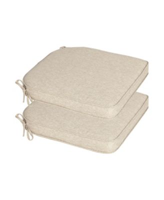 Outdoor Dining Chair Cushions Set of 2, Waterproof Patio Furniture Seat Cushions, Outdoor Chair Pads with Ties, 18 x 19 inch