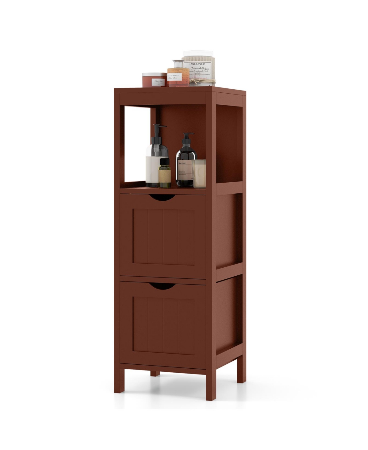 Freestanding Storage Cabinet with 2 Removable Drawers for Bathroom - Brown