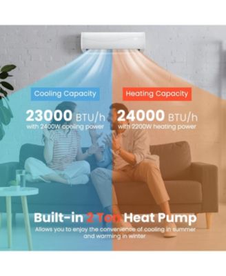  24000 BTU 18.5 SEER2 208-230V Ductless Mini Split Air Conditioner and Heater  HVAC Unit