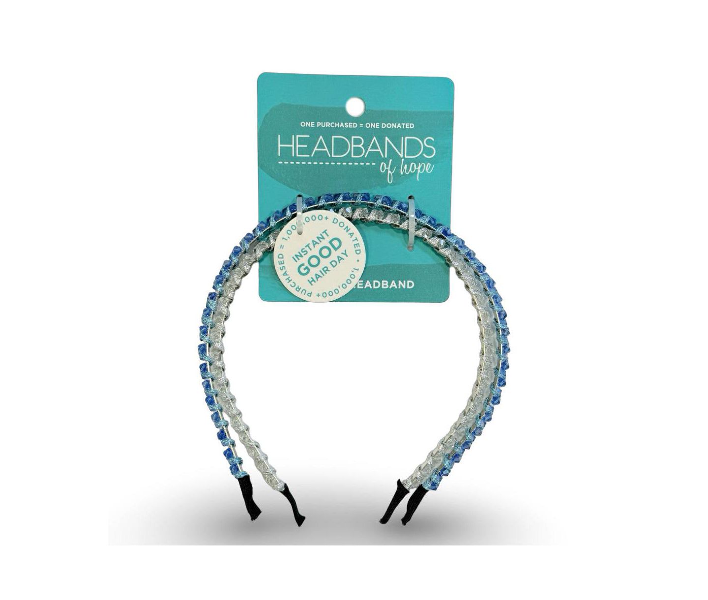Женские аксессуары Headbands of Hope Thin Beaded Headband Set - Blue + Silver, цвет: Синий серебряный — фото 3