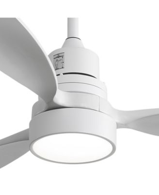 52'' Modern 3 Solid Wood Blade Tri color Ceiling Fan Light with Remote Control and Forward Reverse Function for Bedrooms Living Rooms