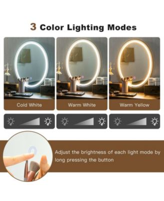 Vanity Desk with Mirror and Lights for Bedroom