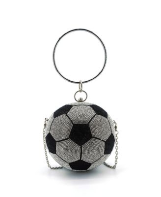 Striker Small Rhinestone Soccer Clutch Bag