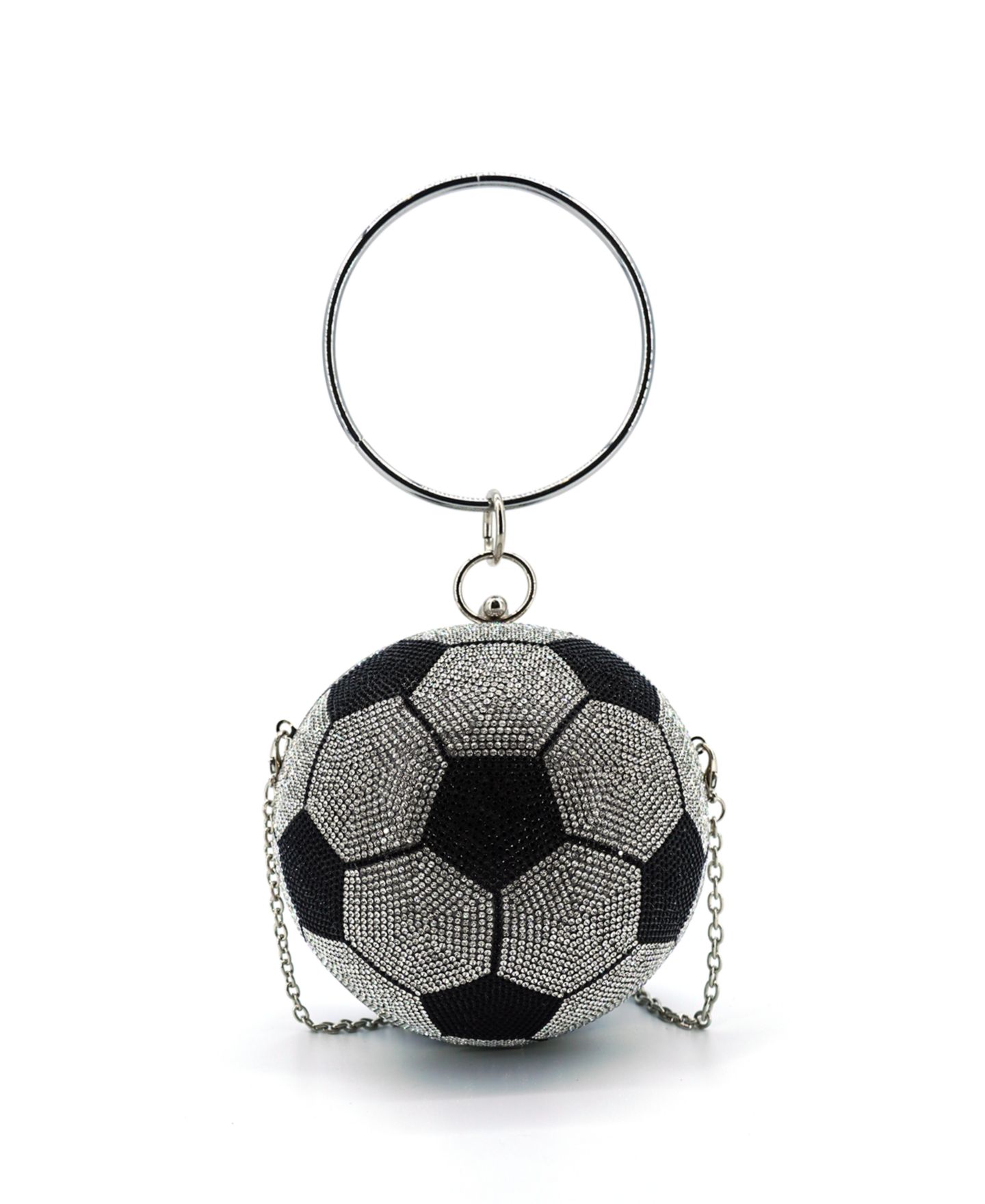 Женский клатч LIKE DREAMS Striker Small Rhinestone Soccer Clutch, цвет: Чёрный — фото 2