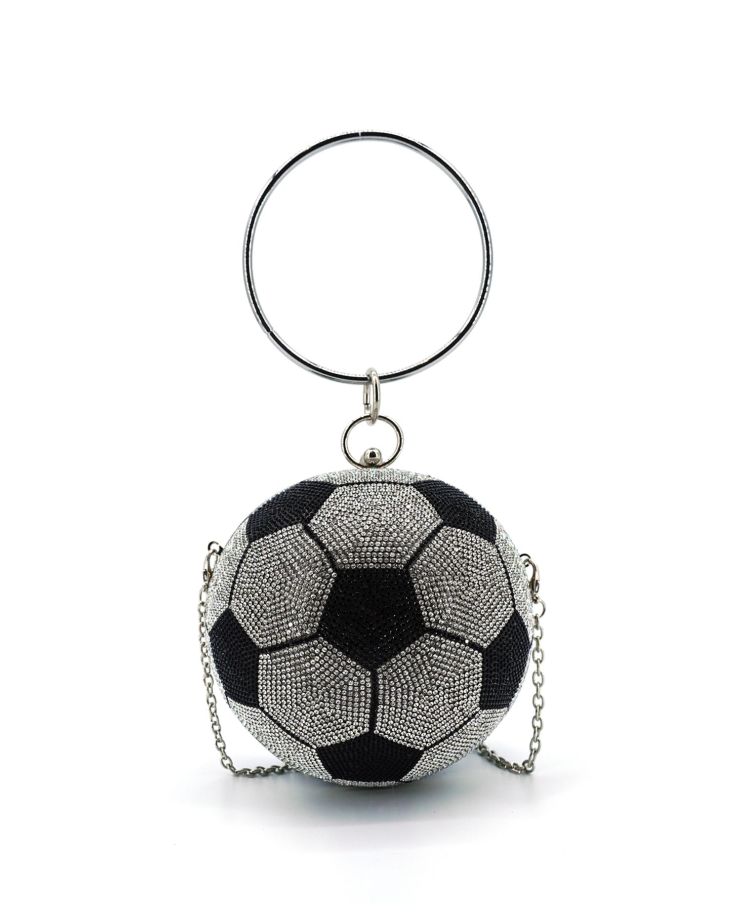 Striker Small Rhinestone Soccer Clutch Bag