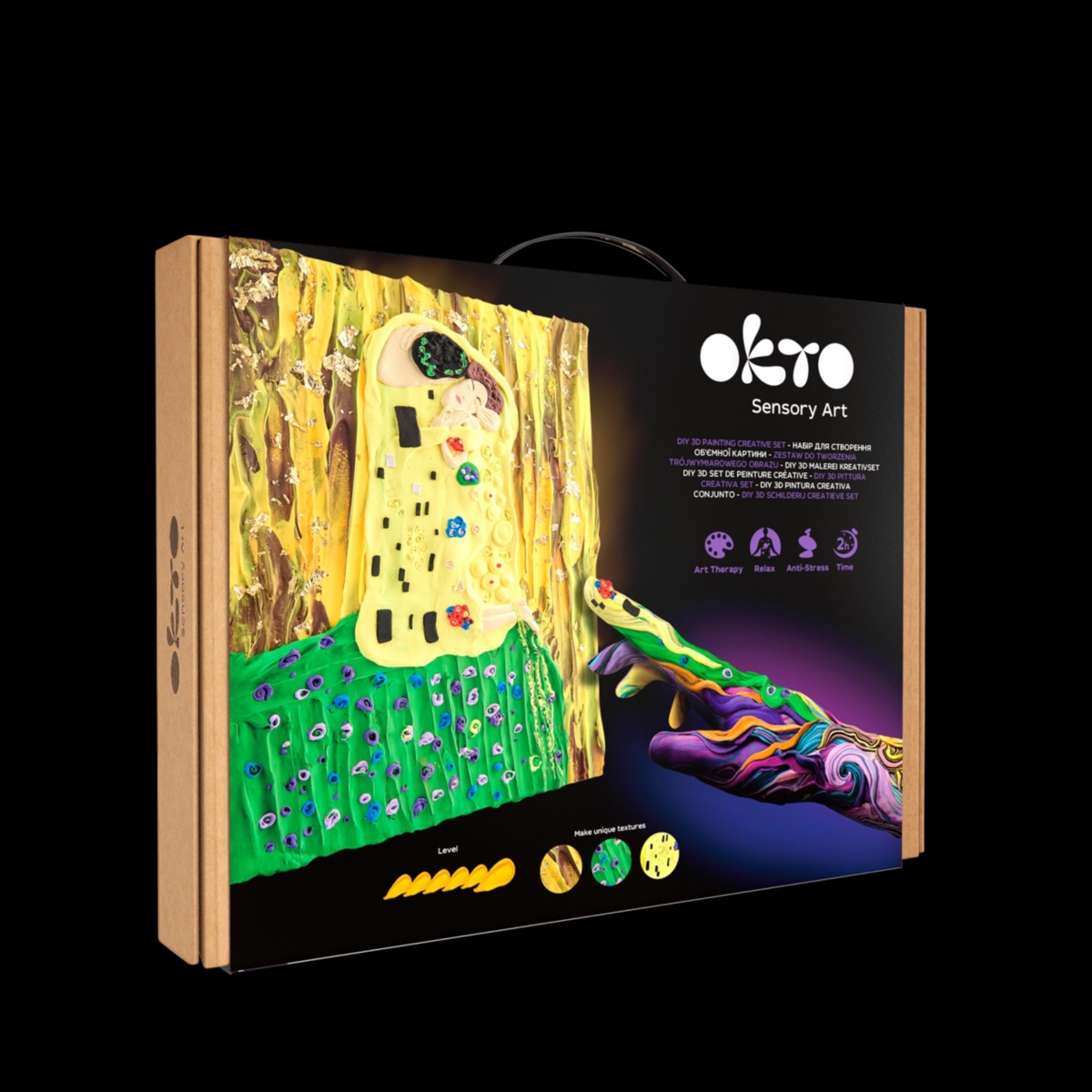 Okto Sensory Art 3D Painting &#x201C;The Kiss&#x201D; &#x2013; 11.8&#x201D; x 15.7&#x201D; Canvas Kit