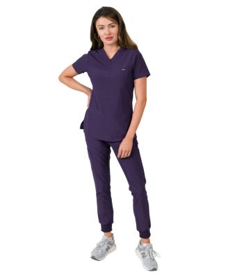 Women's 1-Pocket Top Knit Rib Cuff Jogger Pants Set