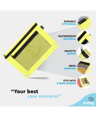 Pink Pencil Pouch For 3 Ring Binder, Zippered Binder Pencil Pouches, 3 Ring Pencil Pouch for Binder, Pencil Case for Binder, Large Pencil Bags for School, Home, and Office.