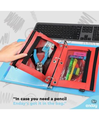 Pink Pencil Pouch For 3 Ring Binder, Zippered Binder Pencil Pouches, 3 Ring Pencil Pouch for Binder, Pencil Case for Binder, Large Pencil Bags for School, Home, and Office.