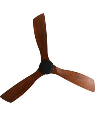 52" Flush Mount Wood Ceiling Fan Without Lights