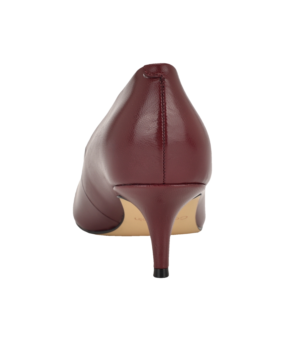 Calvin Klein Voneta Pointed Toe Kitten Heel Pump In Red