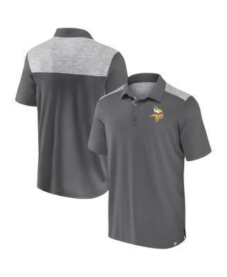 Fanatics - Men's Gray Minnesota Vikings Long Shot Polo Shirt