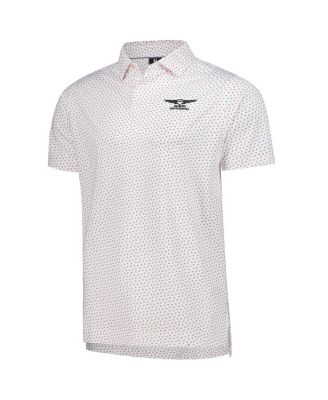 Men's White Genesis Invitational ProDry Bounce Print Stretch Pique Polo Shirt