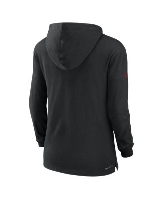 Women's Black Arizona Cardinals Sideline Performance Long Sleeve Hoodie T-Shirt