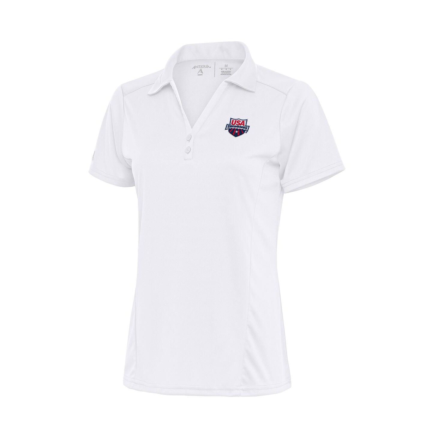 Женское поло Antigua White USA Swimming Tribute Polo — фото 1