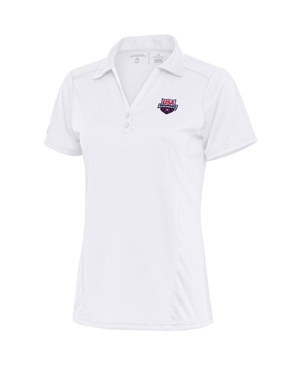 Women's White Usa Swimming Tribute Polo Shirt - White