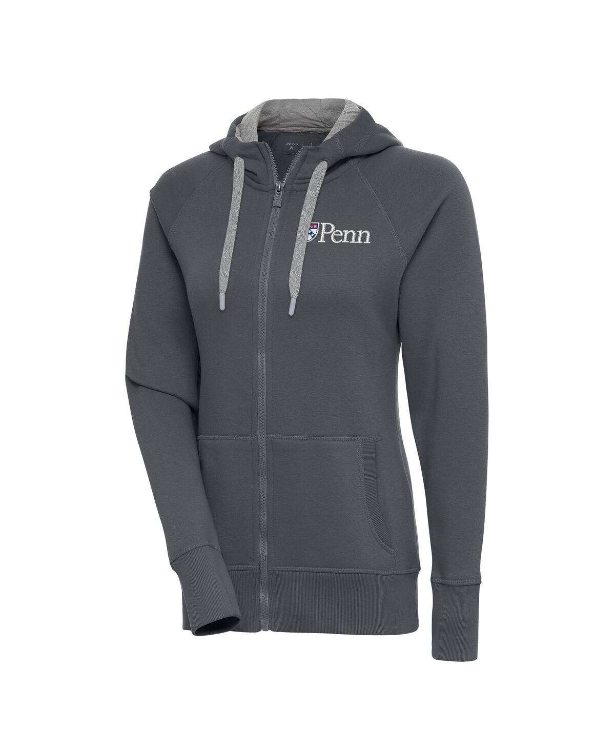 Women's Charcoal Pennsylvania Quakers Victory Full-Zip Hoodie - Charcoal