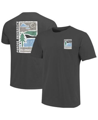 Image One - Men's Graphite Purdue Boilermakers Comfort Colors Minimal Vista Distressed Graphics T-Shirt