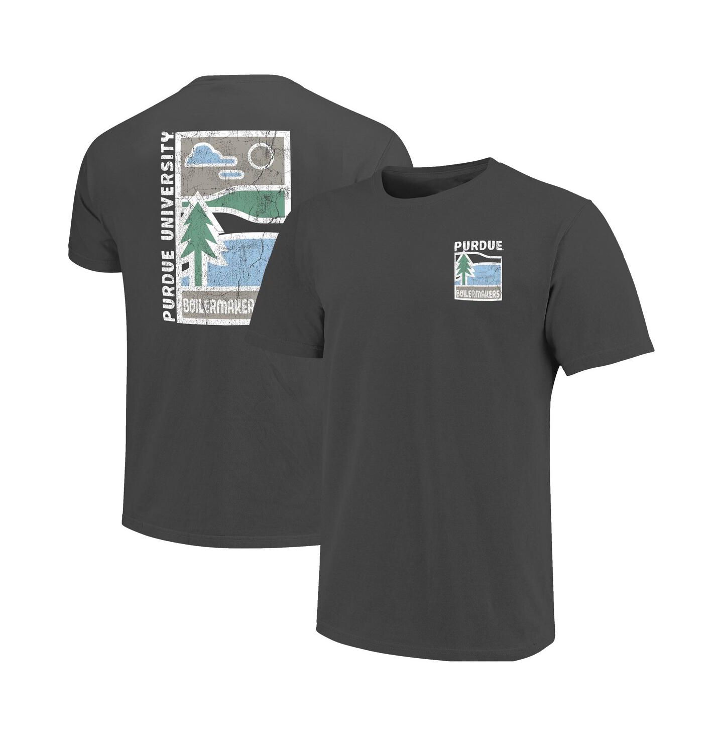 Мужская футболка Image One Graphite Purdue Boilermakers Comfort Colors Minimal Vista Distressed Graphics — фото 1