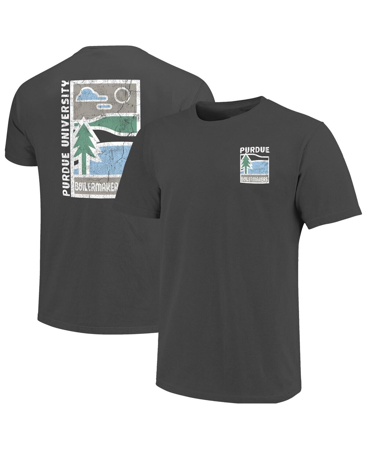 Men's Graphite Purdue Boilermakers Comfort Colors Minimal Vista Distressed Graphics T-Shirt - Graphite