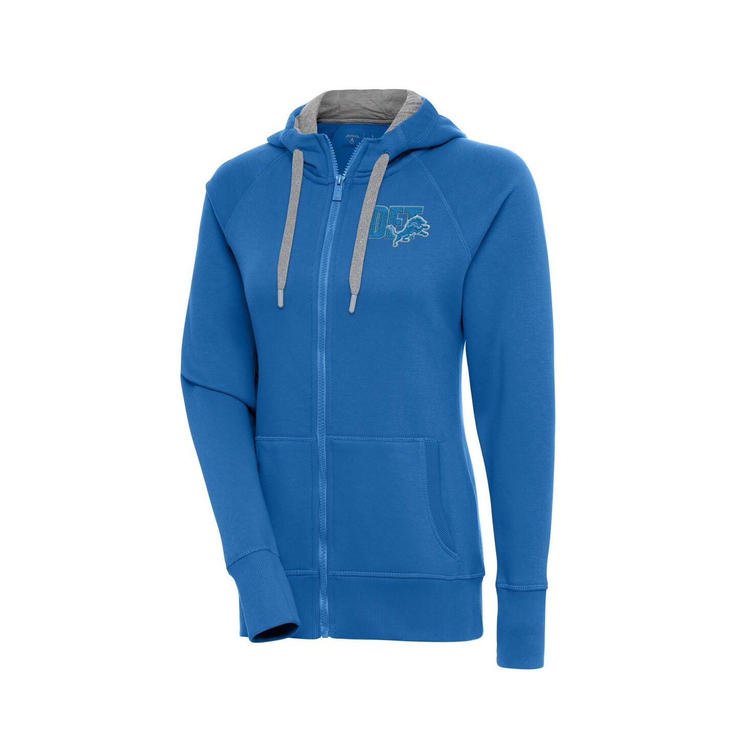 Женское худи Antigua Blue Detroit Lions Victory Full-Zip — фото 1