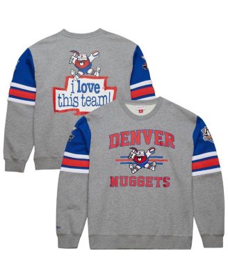 Mitchell & Ness - Men's Heather Gray Denver Nuggets Hardwood Classics All Over 4.0 Pullover Sweatshirt