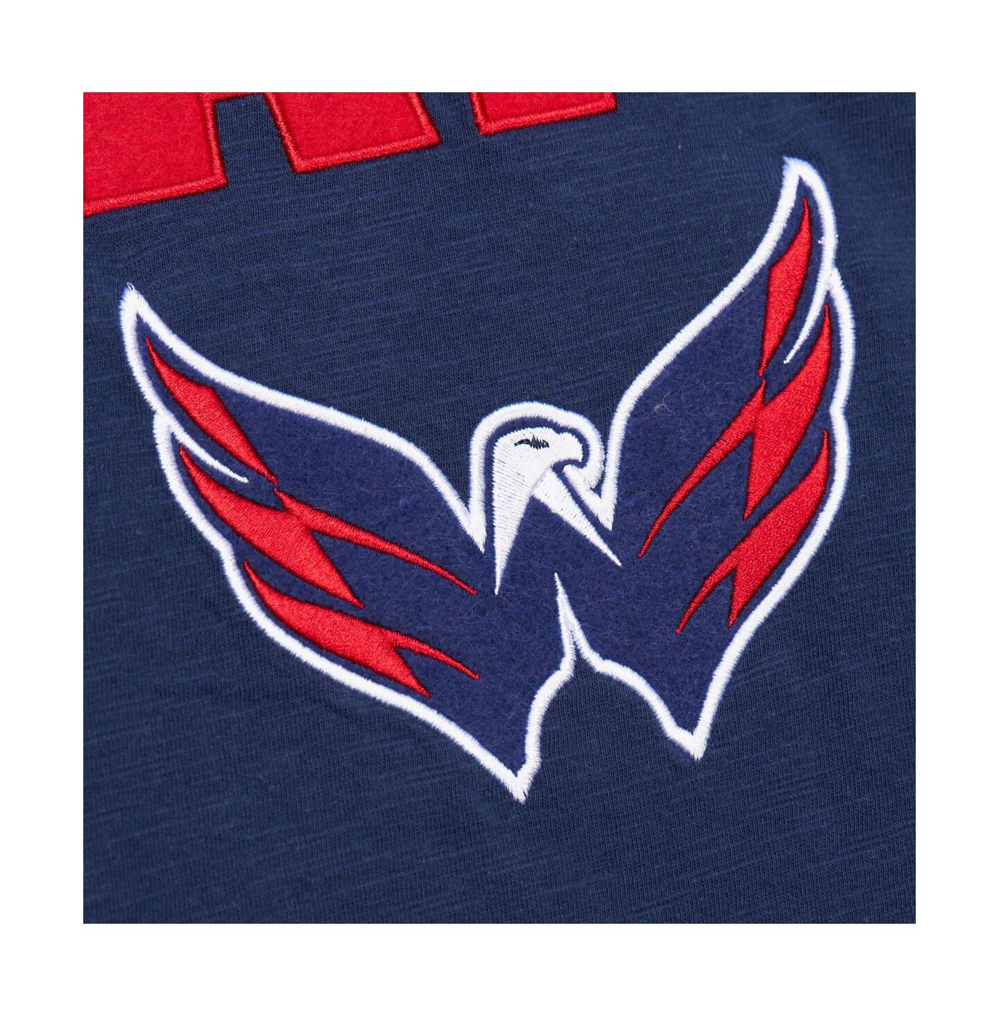 Мужская футболка Mitchell & Ness Navy/Red Washington Capitals Legendary Slub Raglan Long Sleeve — фото 4