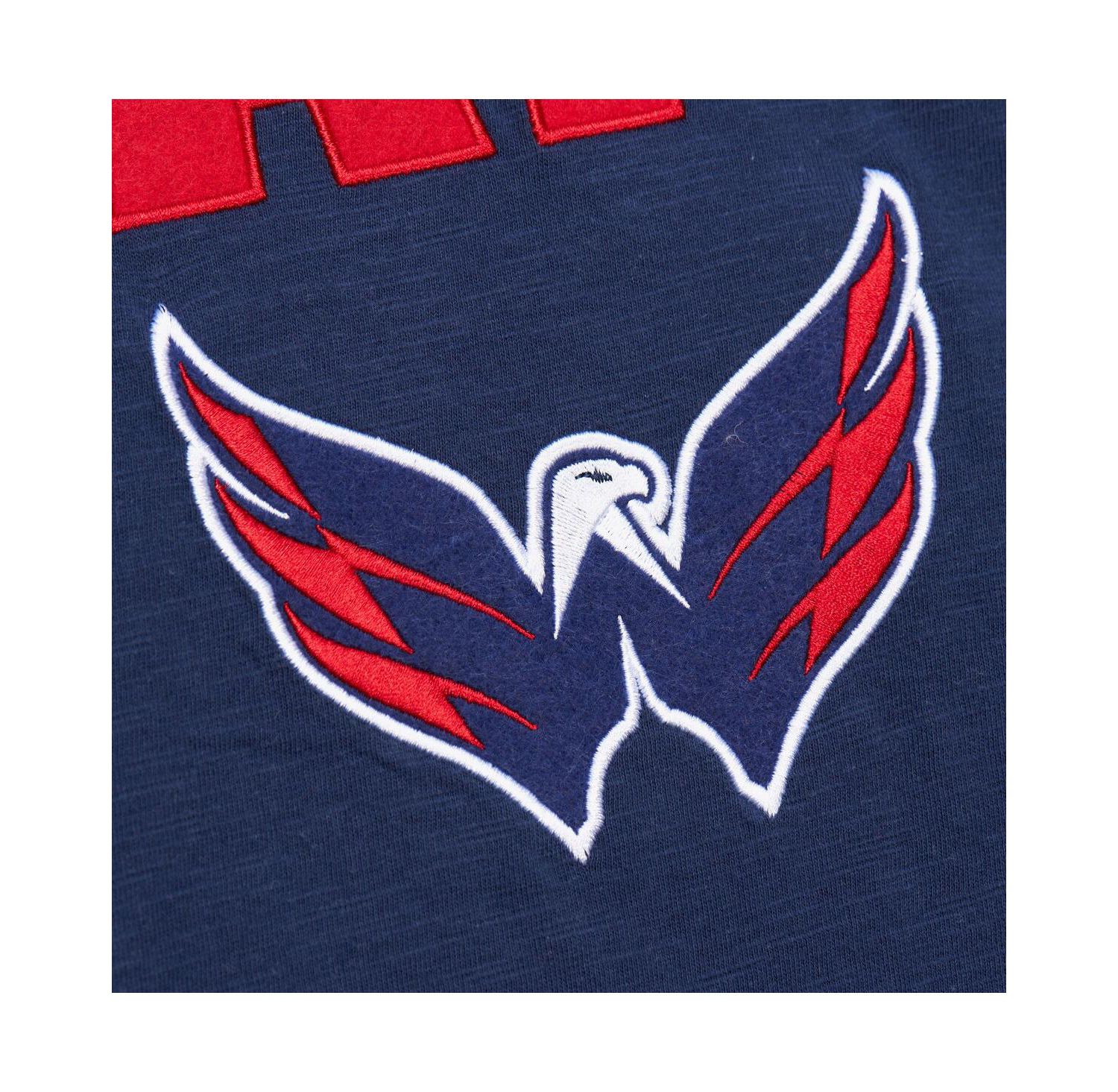 Men's Navy/Red Washington Capitals Legendary Slub Raglan Long Sleeve T-Shirt
