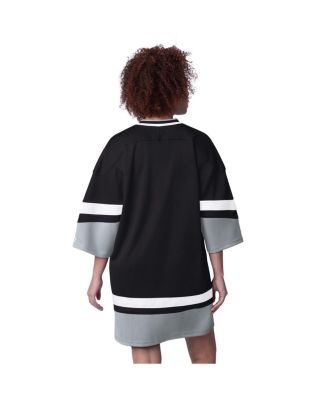 Women's Black Las Vegas Raiders Slap Shot 3/4 Sleeve Sneaker Dress