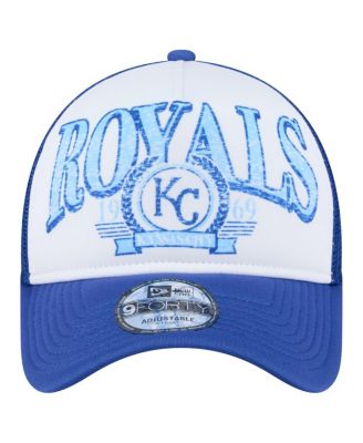 Men's Royal Kansas City Royals Distressed 9FORTY A-Frame Adjustable Trucker Hat