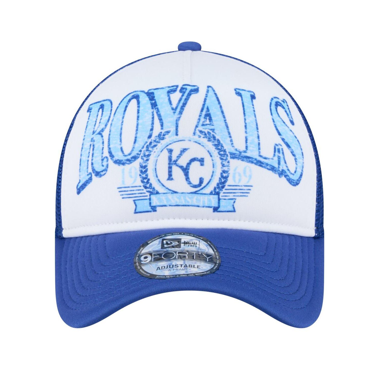 Men's Royal Kansas City Royals Distressed 9FORTY A-Frame Adjustable Trucker Hat