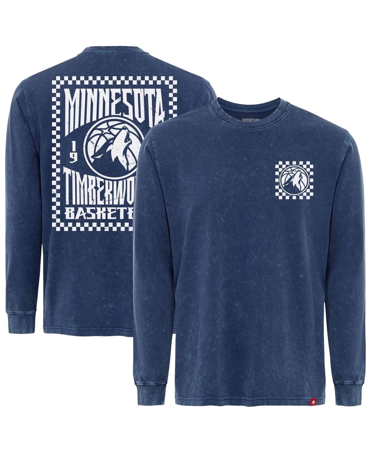 Men's and Women's Blue Minnesota Timberwolves Distressed Bono Long Sleeve T-Shirt - Blue