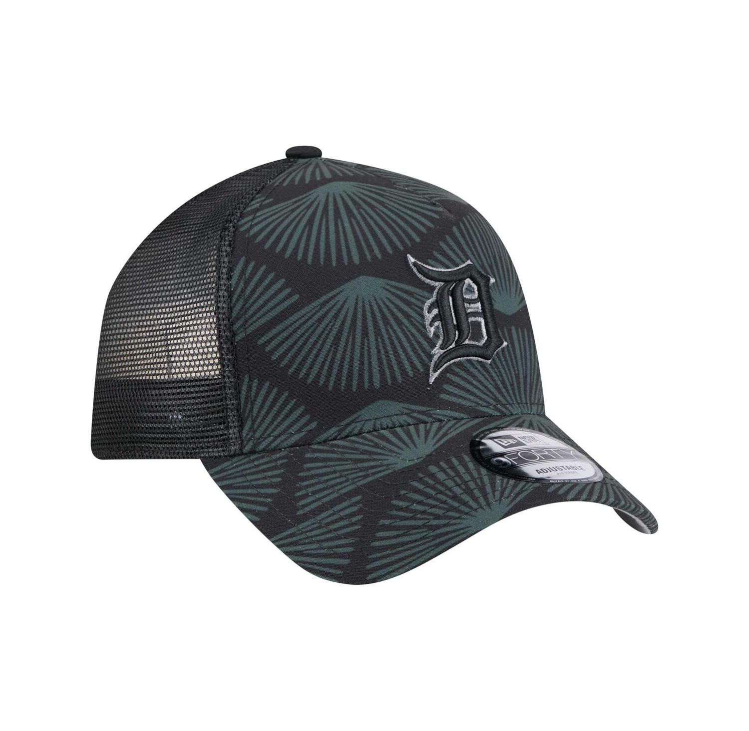 Men's Black Detroit Tigers 9FORTY A-Frame Trucker Adjustable Hat