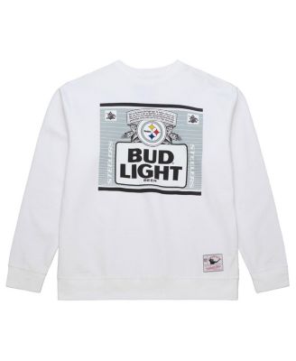 x Bud Light Men's White Pittsburgh Steelers The Crest Pullover Sweatshirt