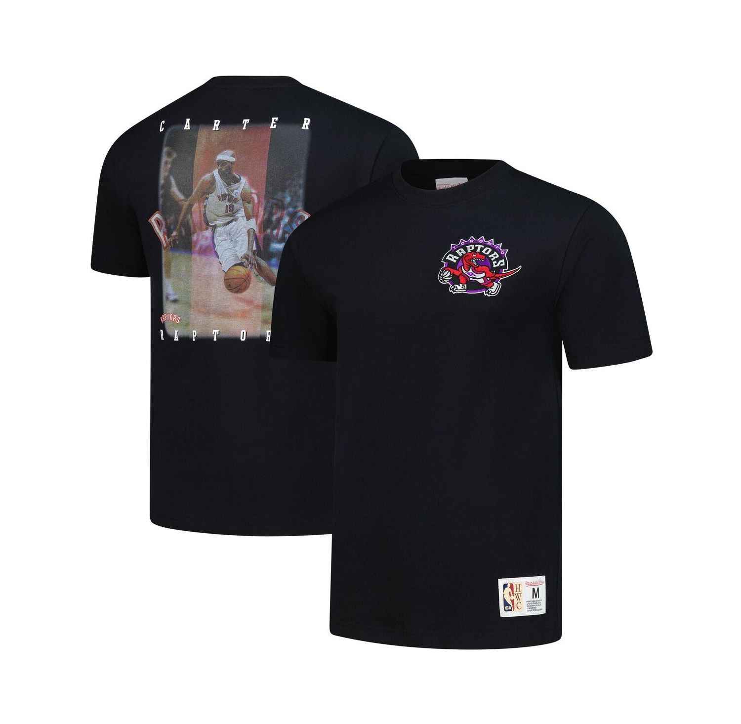 Men's Vince Carter Black Toronto Raptors Hardwood Classics NBA Legends T-Shirt