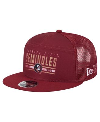 New Era - Men's Garnet Florida State Seminoles Split Panel 9FIFTY Snapback Trucker Hat