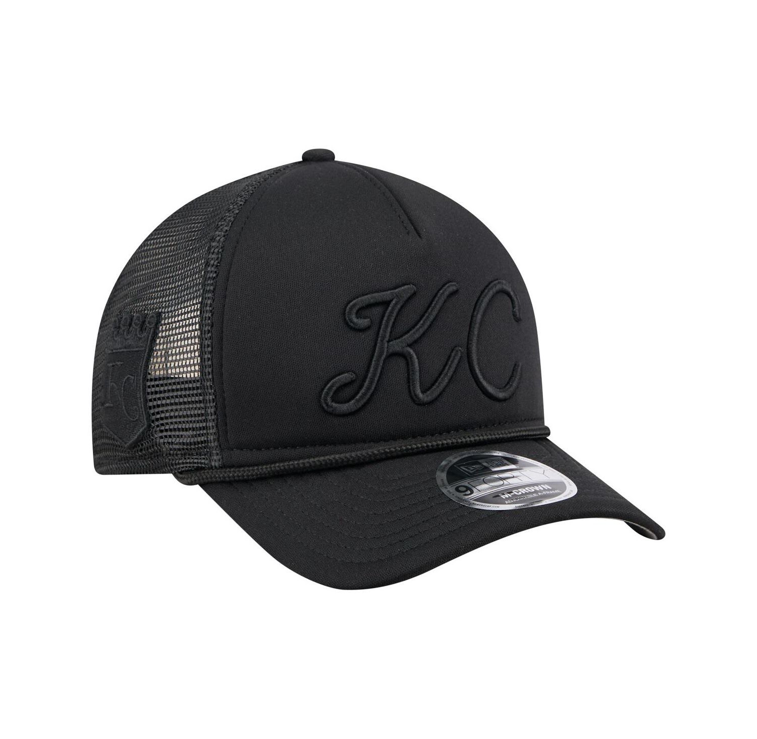 Men's Black Kansas City Royals City Initial 9FORTY A-Frame M-Crown Adjustable Trucker Hat
