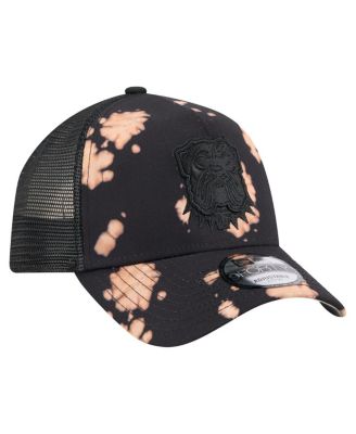 Men's Black Cleveland Browns Bleached A-Frame 9FORTY Trucker Adjustable Hat