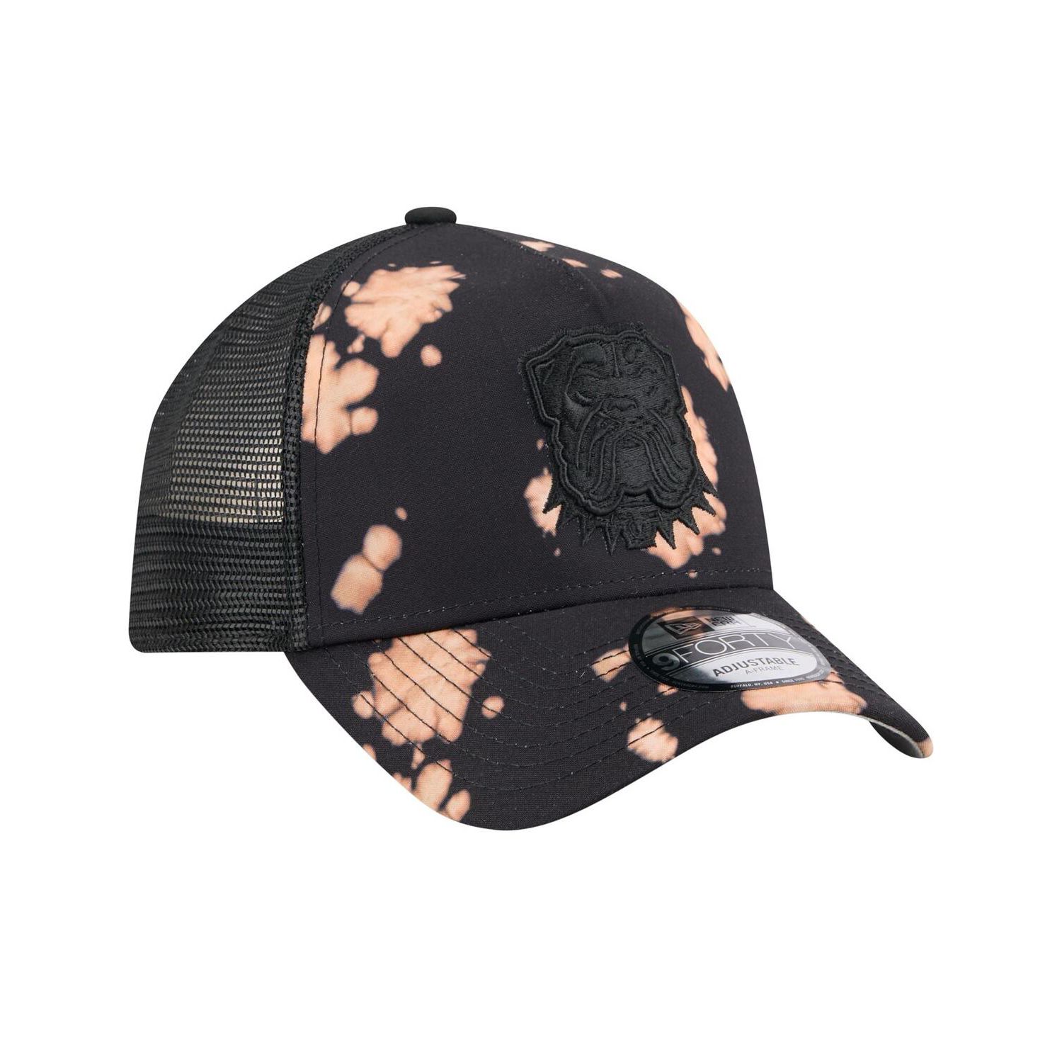 Men's Black Cleveland Browns Bleached A-Frame 9FORTY Trucker Adjustable Hat