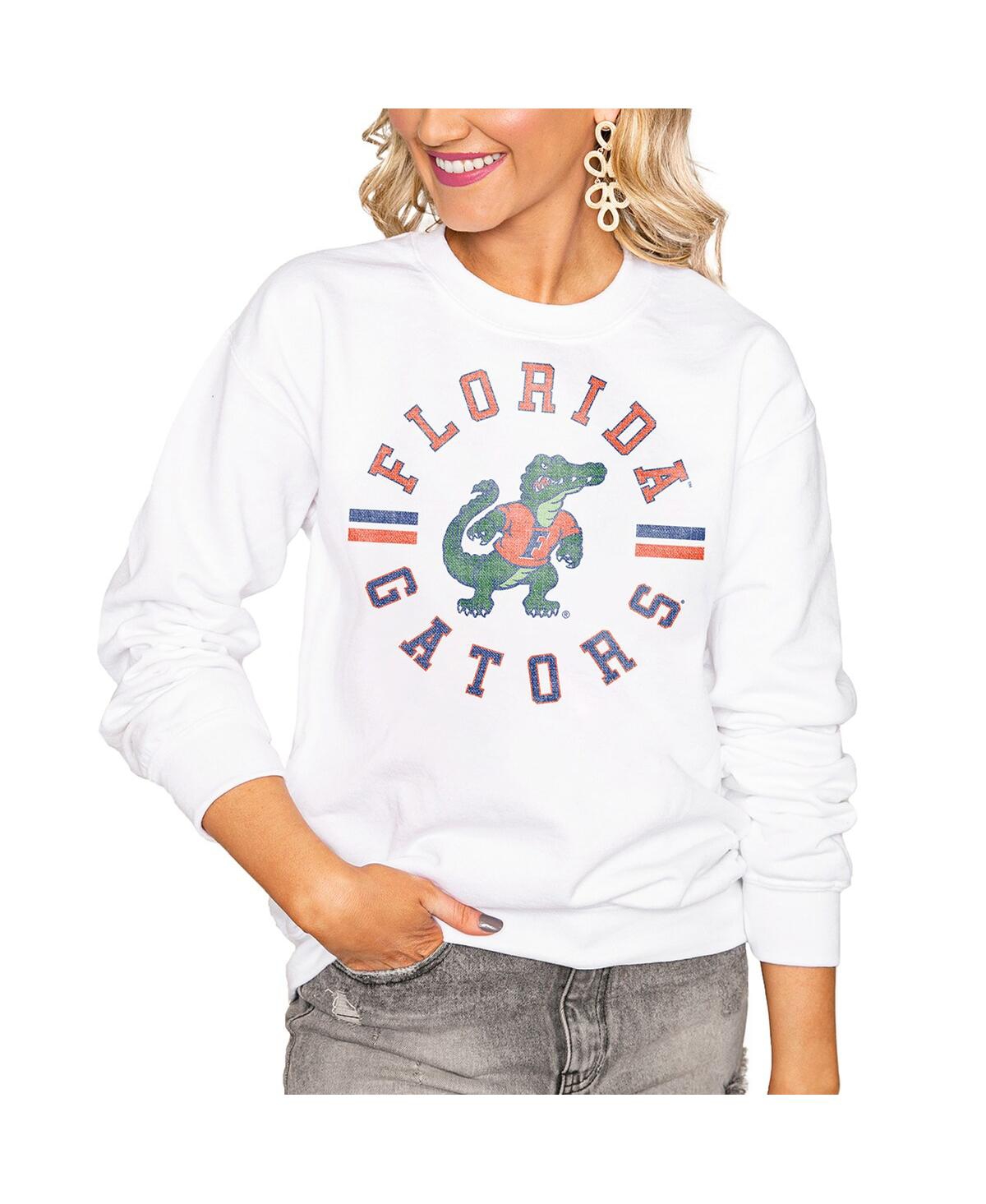Women's White Florida Gators Vintage Days Perfect Pullover Sweatshirt - White