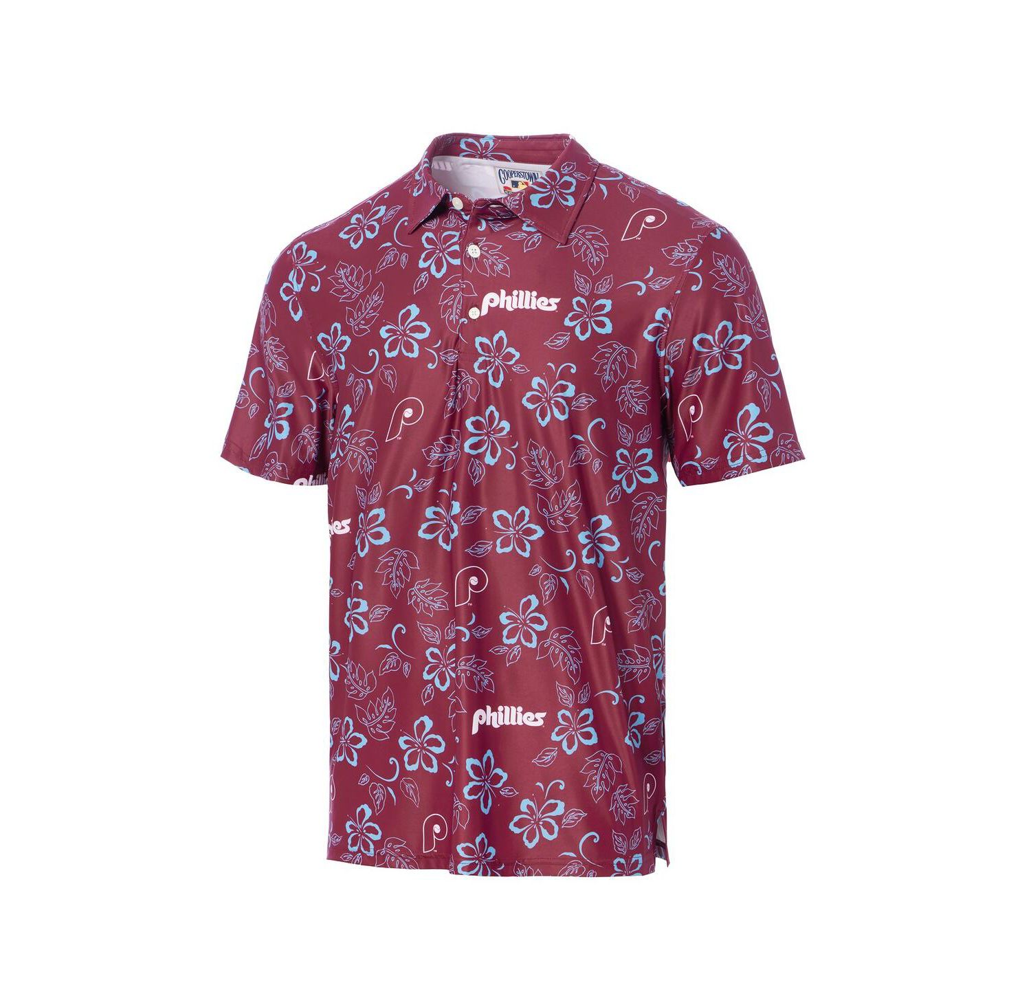 Men's Maroon Philadelphia Phillies Cooperstown Collection Performance Polo Shirt
