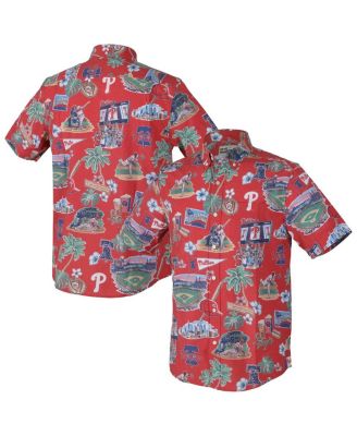 Reyn Spooner - Men’s Red Philadelphia Phillies Scenic Tri-Blend Button-Down Shirt
