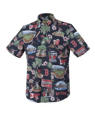 Men's Navy Boston Red Sox Scenic Tri-Blend Button-Down Shirt