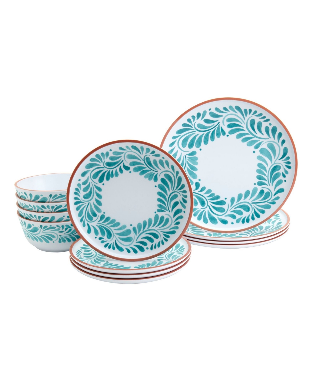 Melamine 12 Pc. Dinnerware Set, Service for 4 - Aqua