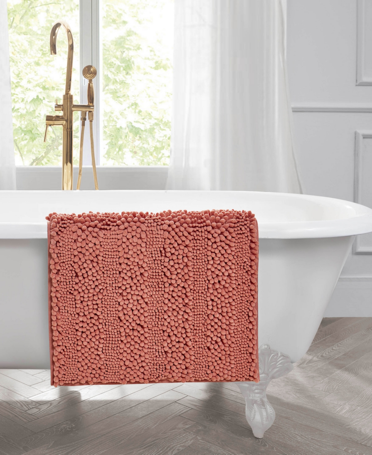 Laura Ashley Astor Chenille Bath Mat, 27" X 45"