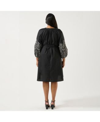 Plus Size Cala Embroidered Mini Dress